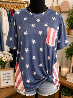 Patriotic Star & Stripe Pocket Tee